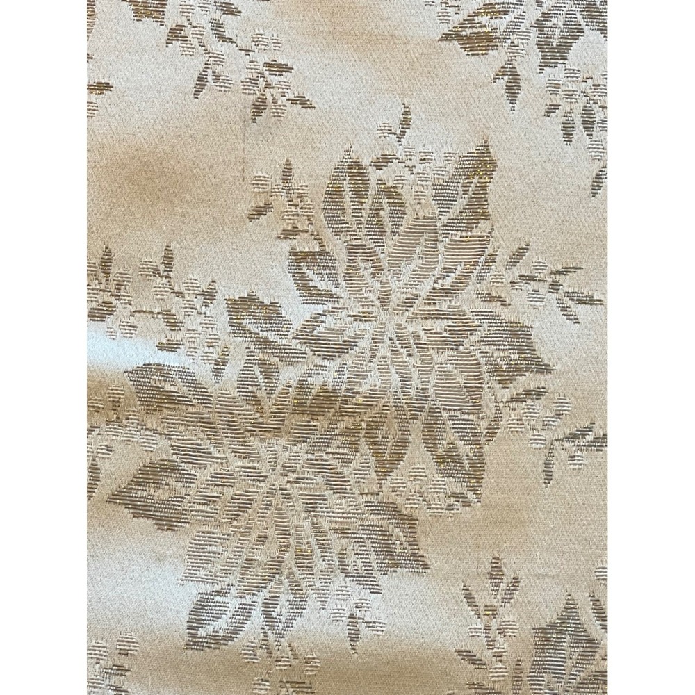 Suntex Designs Floral Brocade Square Tablecloth Champagne Gold Metallic 60x60